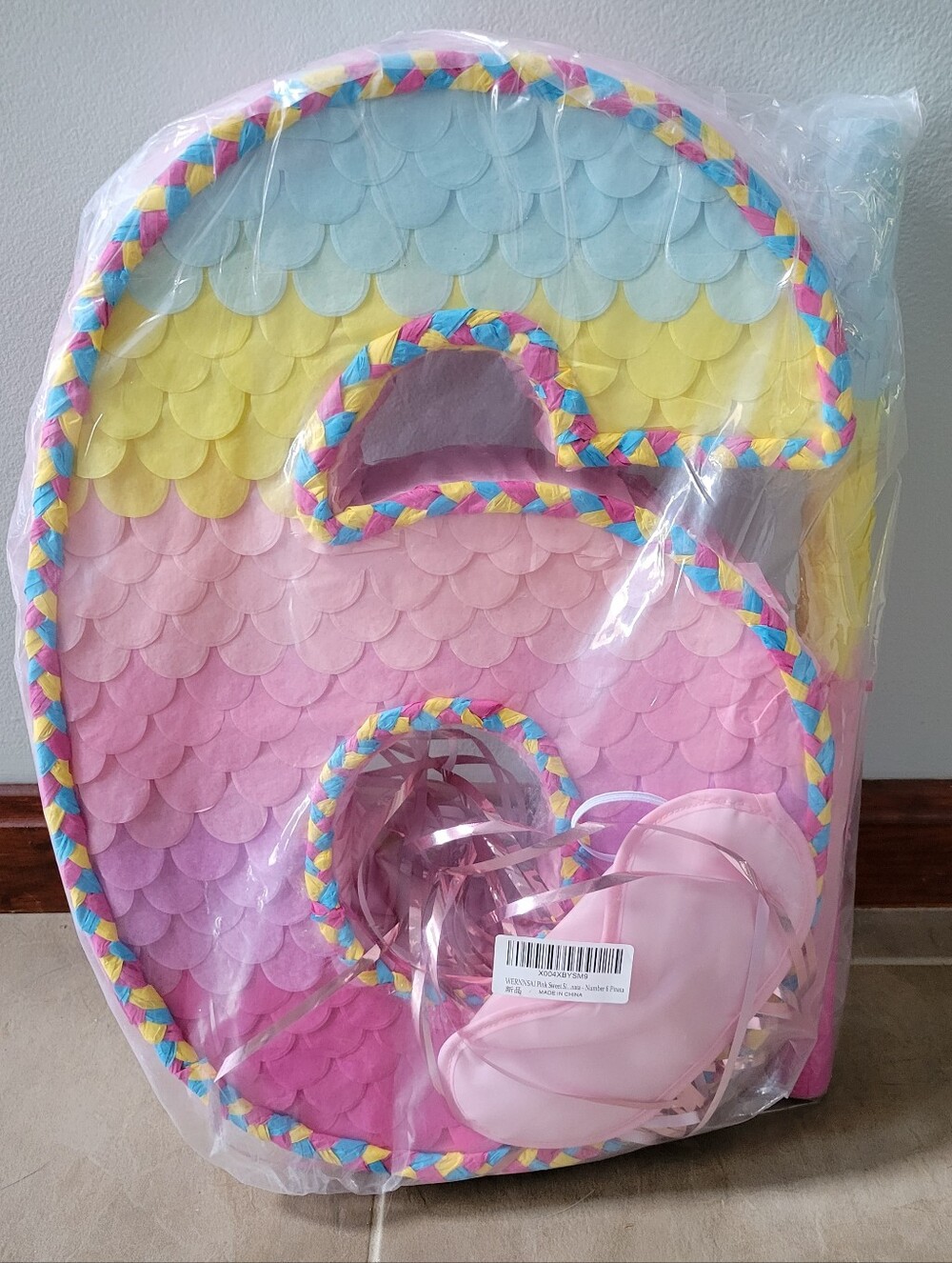 NWT Party Decorations Multicolor Mermaid Number 6 Pinata - Unbranded